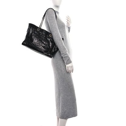 Chanel Glazed Calfskin Small Deauville Tote Black 2 of 10