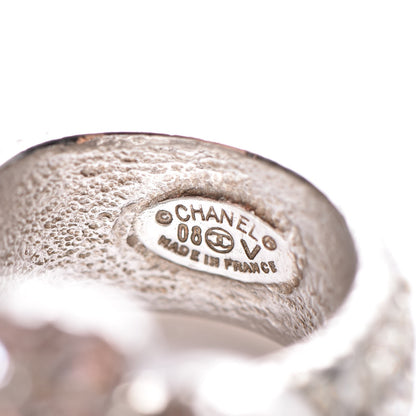 Chanel Swarovski Crystal Camellia Ring 4 of 5