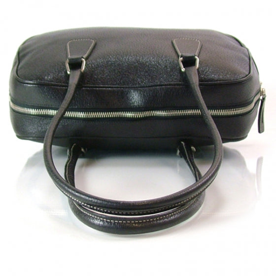 Prada Leather Bowler Tote Black 4 of 12