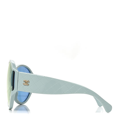 Chanel Acetate Mirror Shield Sunglasses 71476-A Light Blue 3 of 6