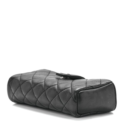 Chanel Lambskin Quilted Crystal Valentine Charms Mini Phone Holder Crossbody Bag Black 10 of 13