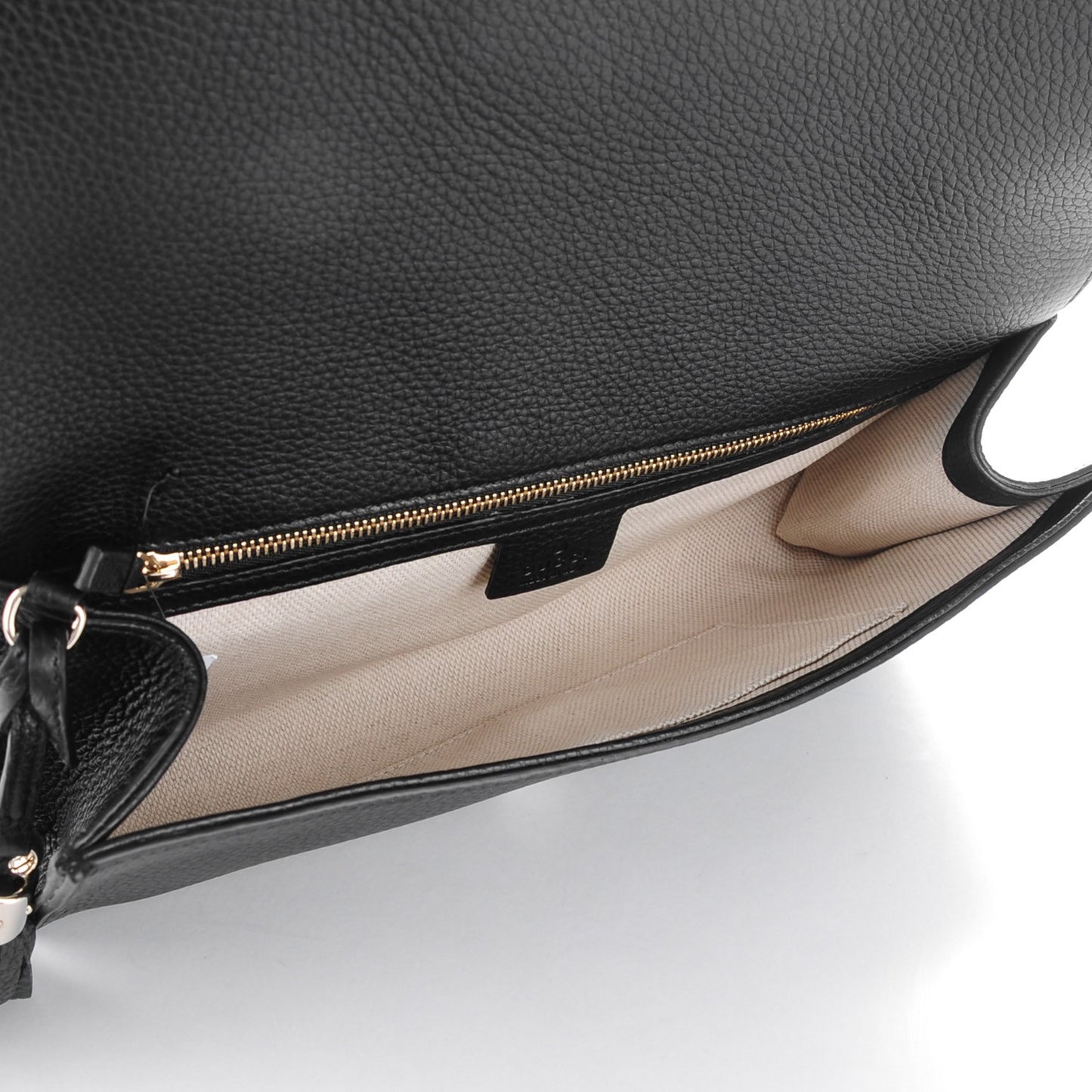 Pebbled Calfskin Medium Soho Clutch Black
