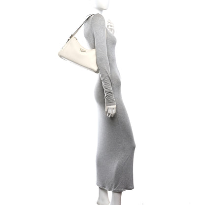 Prada Soft Calfskin Medium Aimee Shoulder Bag White 2 of 10