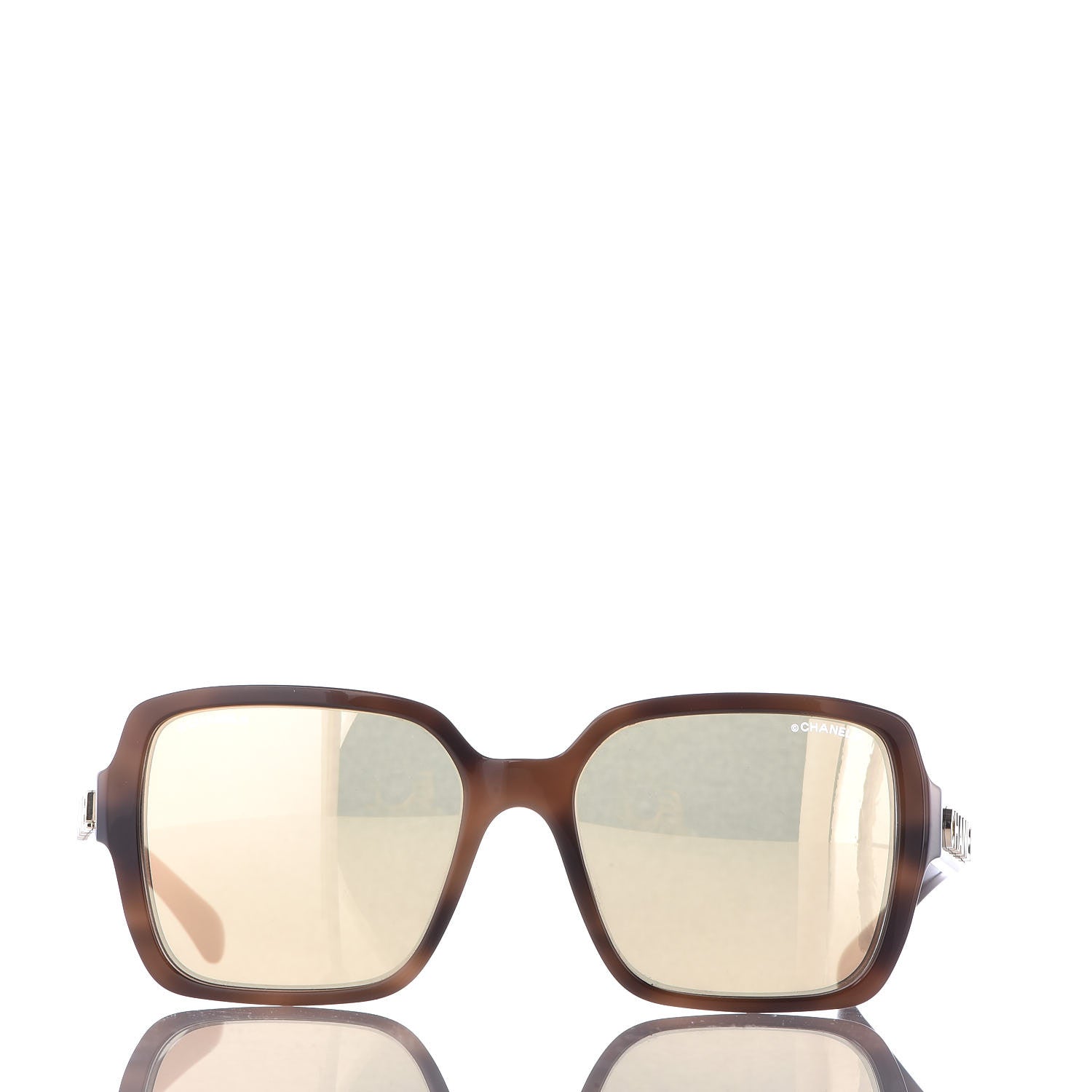 Chanel Acetate 24K Gold Mirror Square Sunglasses 5408 Brown 2 of 8