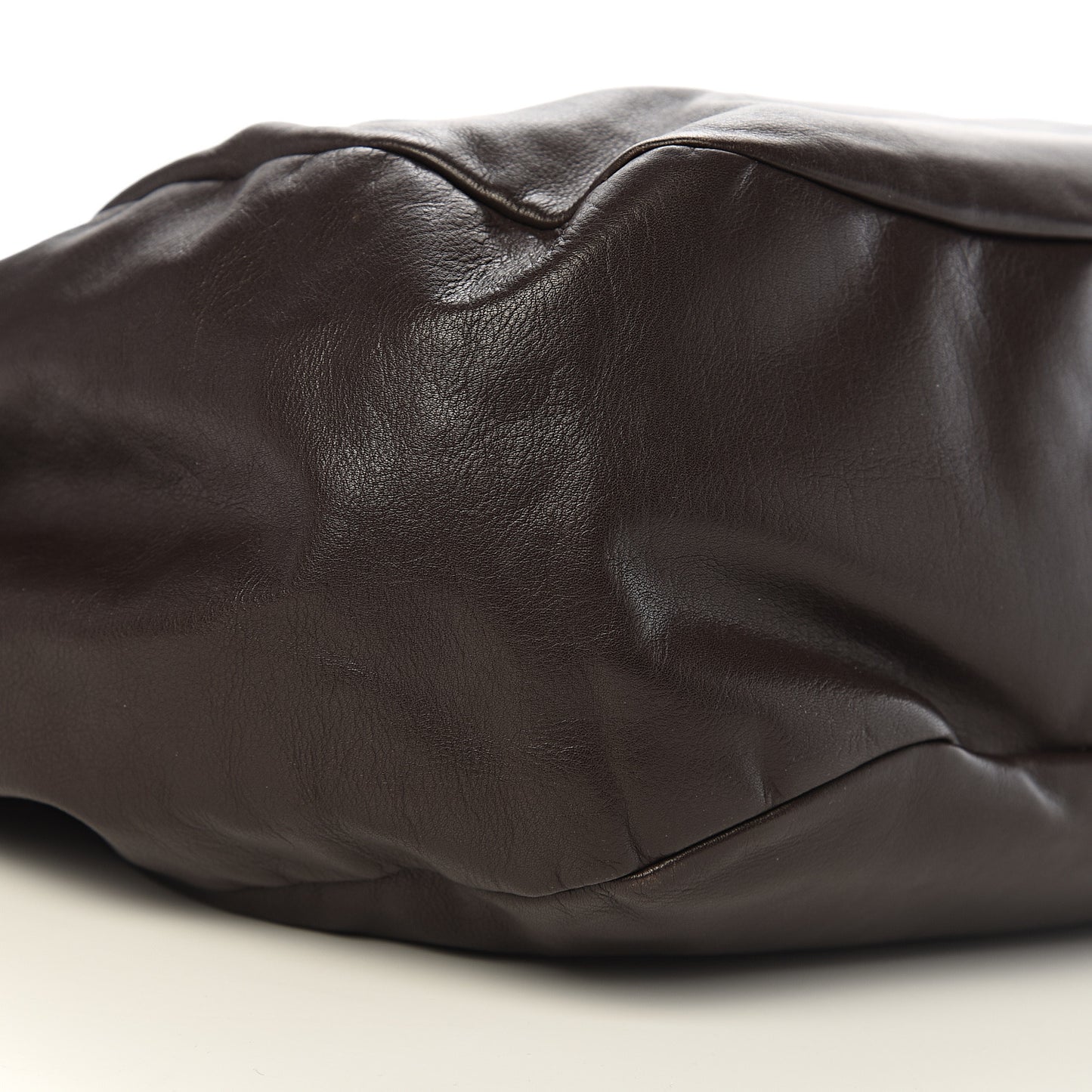 Soft Calf Gathered Tote Dark Brown