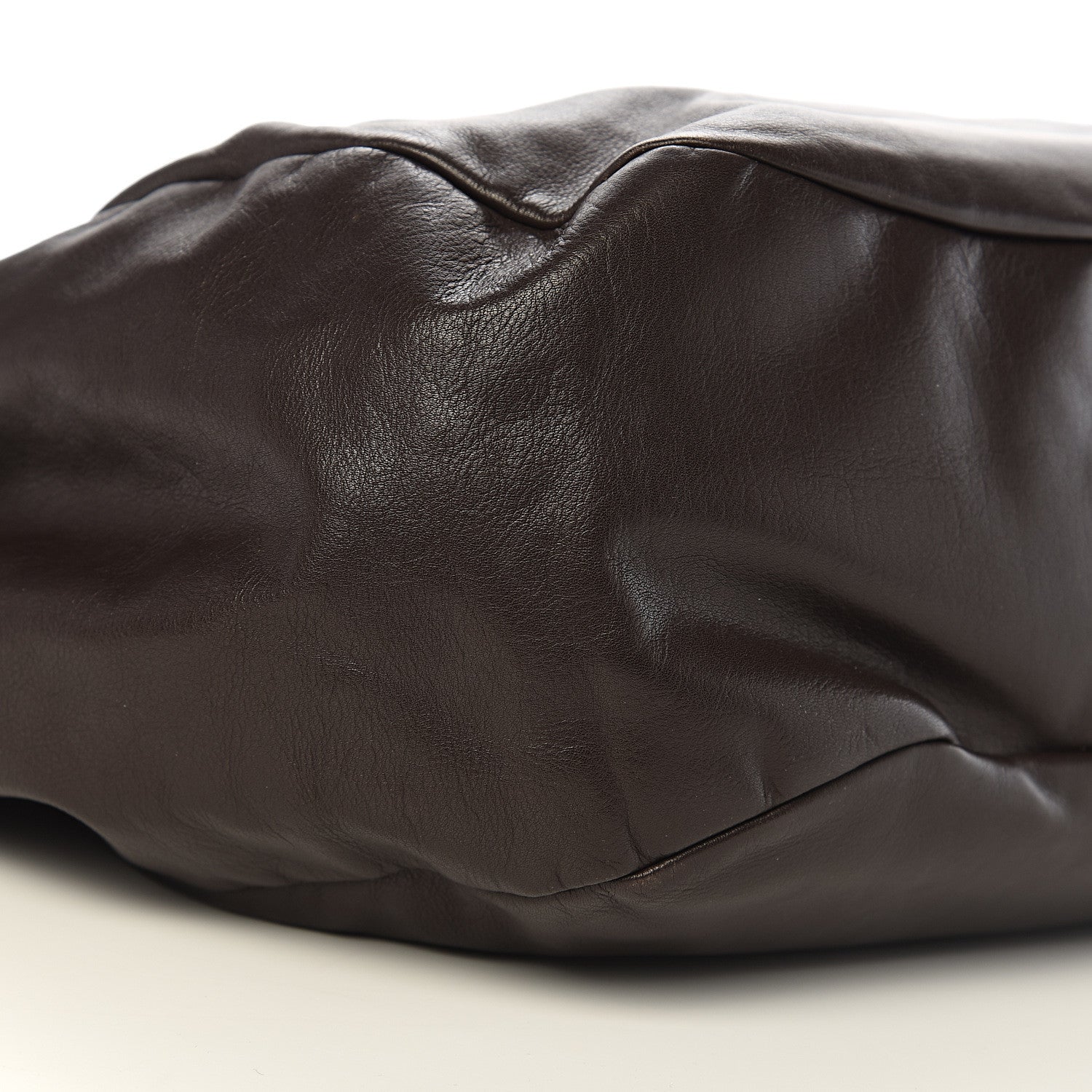 Prada Soft Calf Gathered Tote Dark Brown 6 of 8