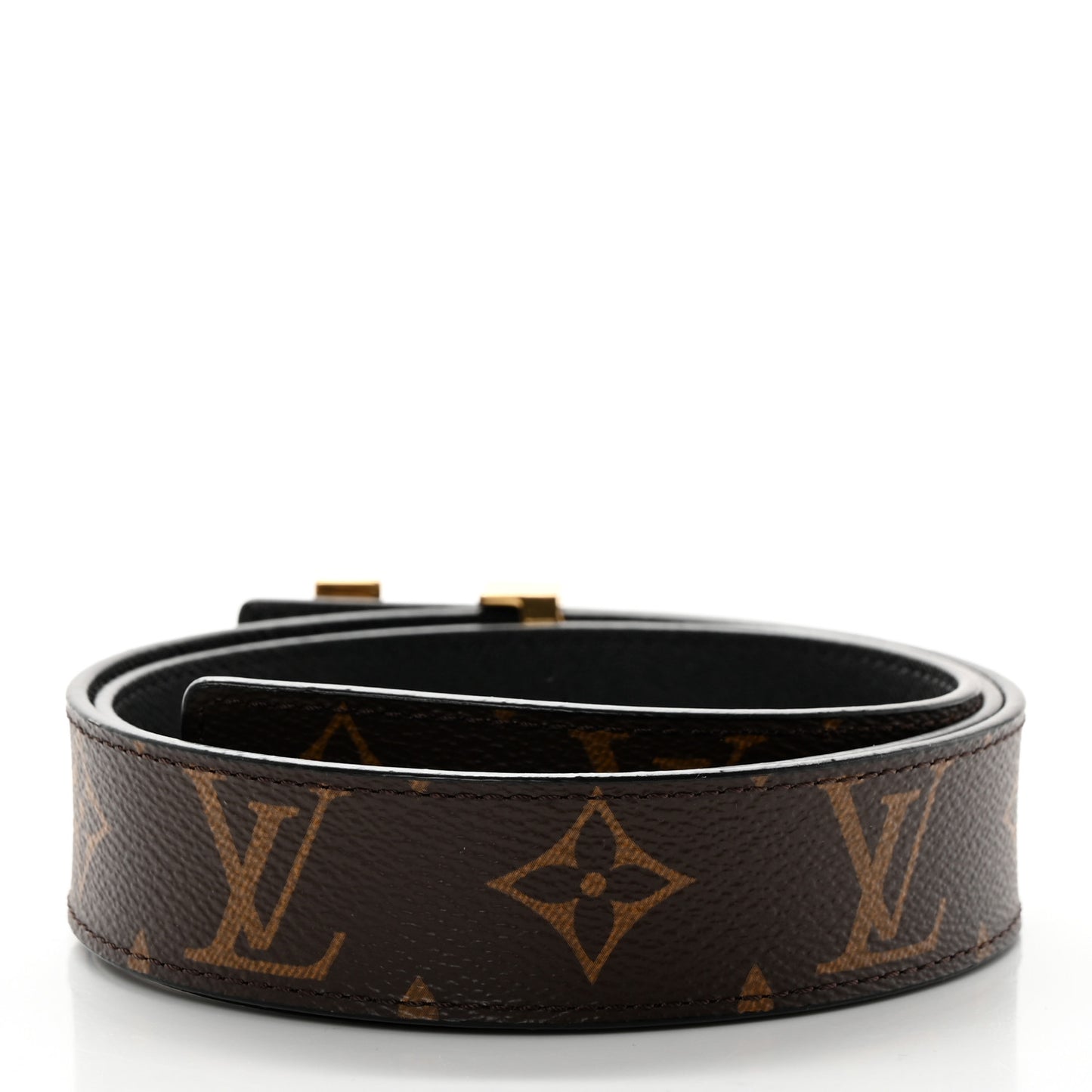 Calfskin Monogram 40mm LV Initiales Reversible Belt 80 32 Black