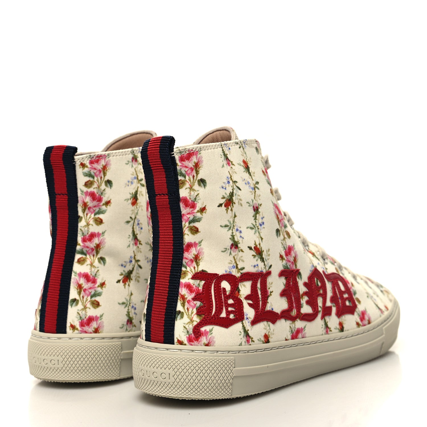 Gucci Canvas Romantic Print Major Blind For Love High Top Sneakers 37.5 Ivory 4 of 7