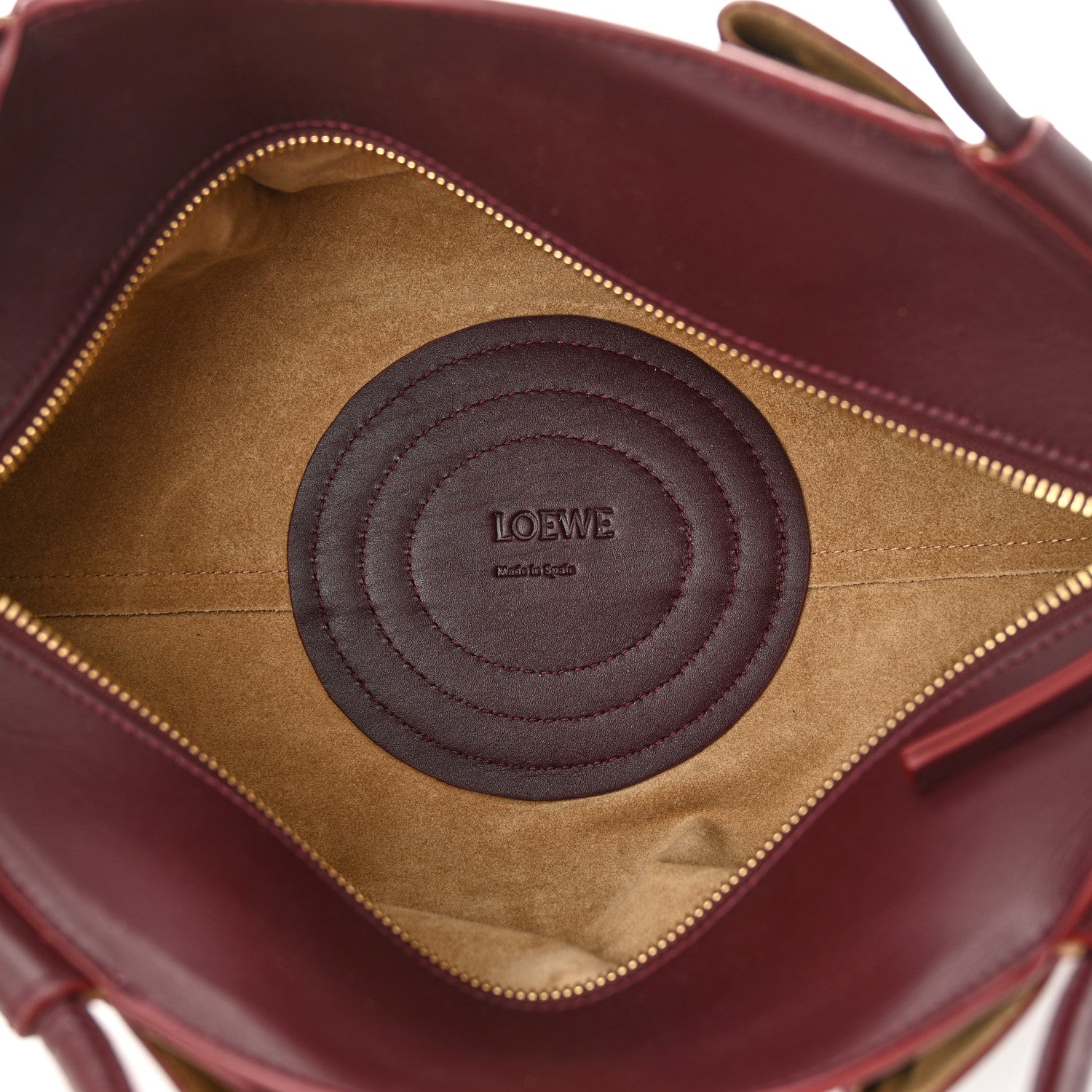 Loewe Shiny Nappa Calfskin Small Paseo Bag Burgundy 5 of 10