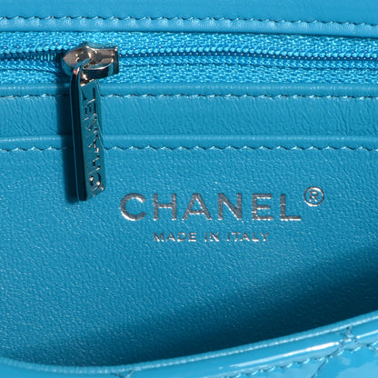 Chanel Patent Quilted Mini Flap Blue 7 of 9