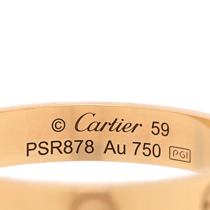 Cartier 18K Yellow Gold 3.5mm LOVE Wedding Band Ring 59 8.75 4 of 5