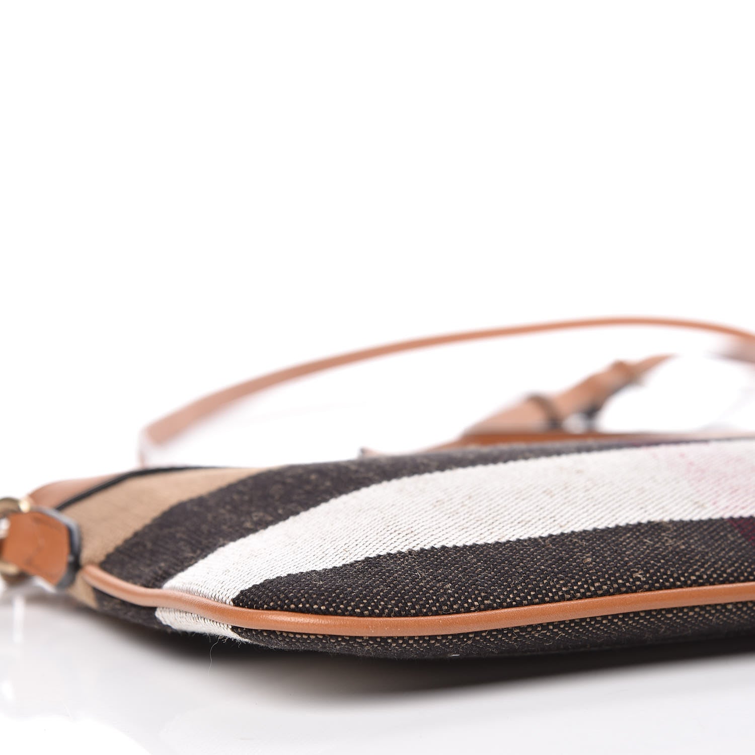 Burberry Mega Check Peyton Crossbody Clutch Bag Saddle Brown 5 of 10
