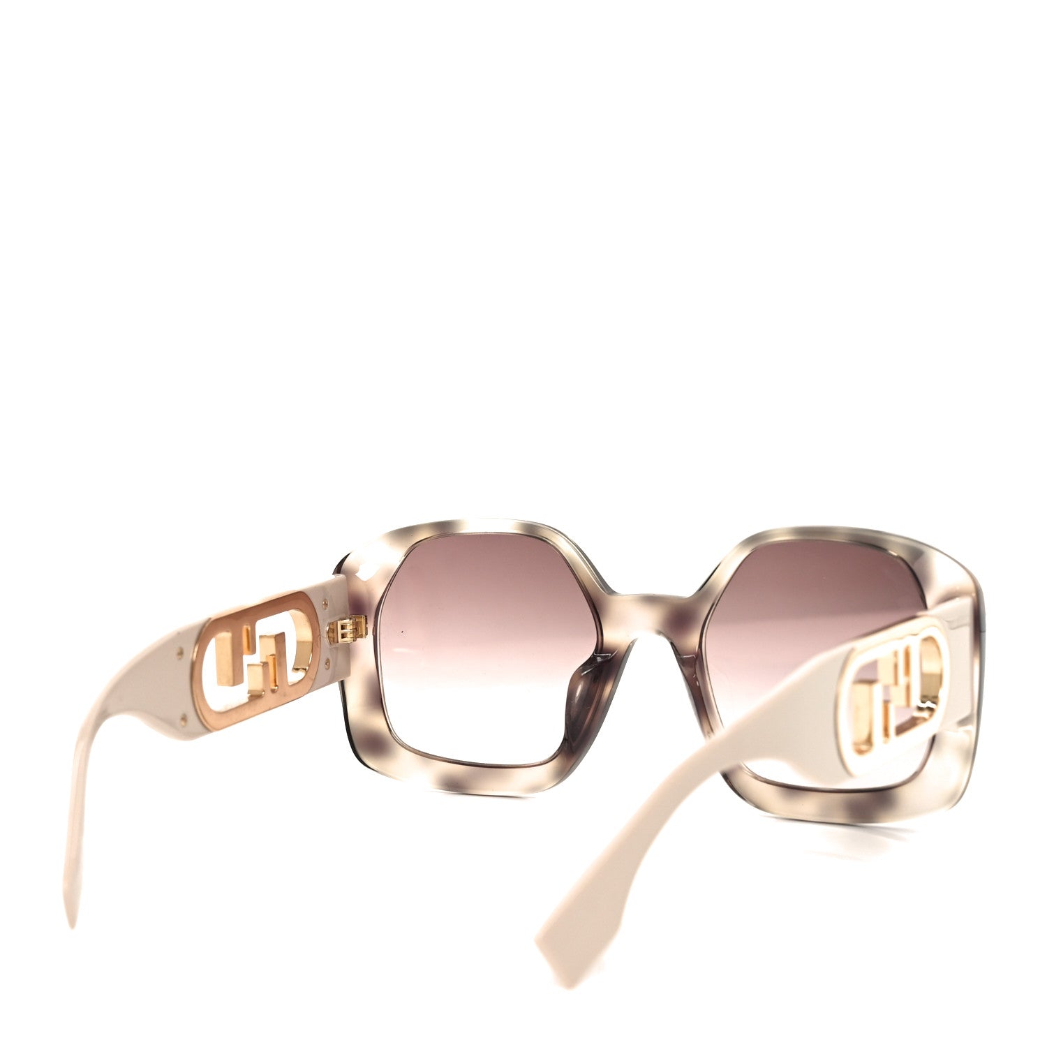 Fendi Acetate O'Lock Square Sunglasses FE40048U Havana Beige 4 of 7