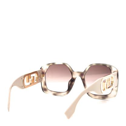 Fendi Acetate O'Lock Square Sunglasses FE40048U Havana Beige 4 of 7