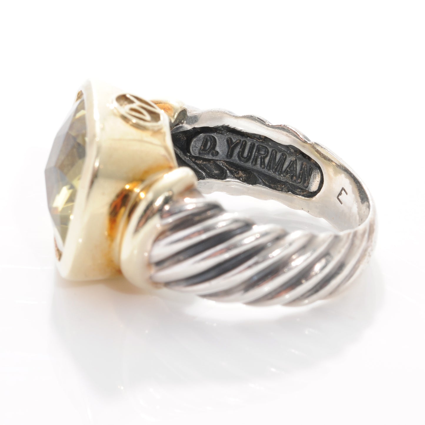 Sterling Silver and 14k Lemon Citrine Ring 7
