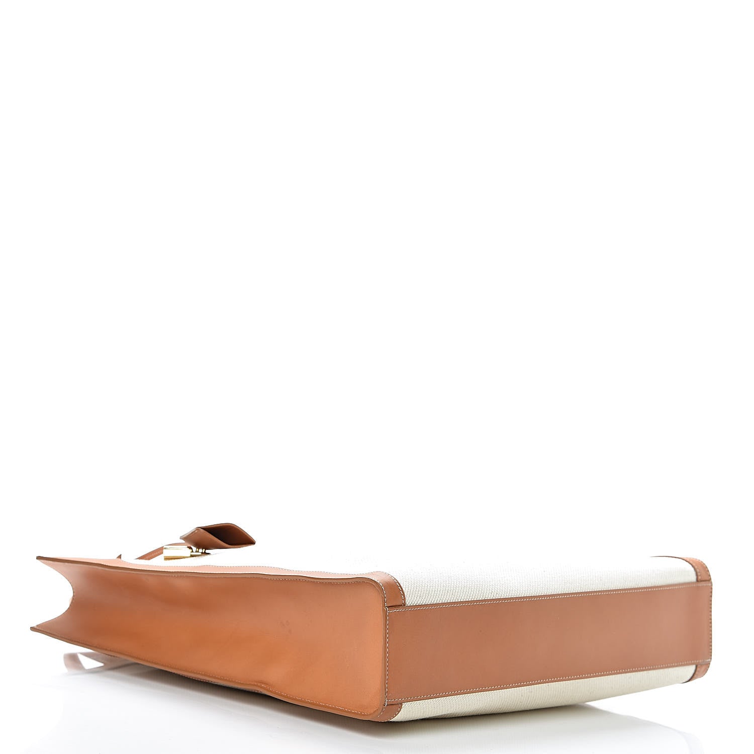 Celine Canvas Calfskin Vertical Cabas Natural Tan 4 of 19