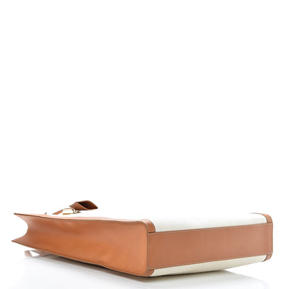 Celine Canvas Calfskin Vertical Cabas Natural Tan 4 of 19
