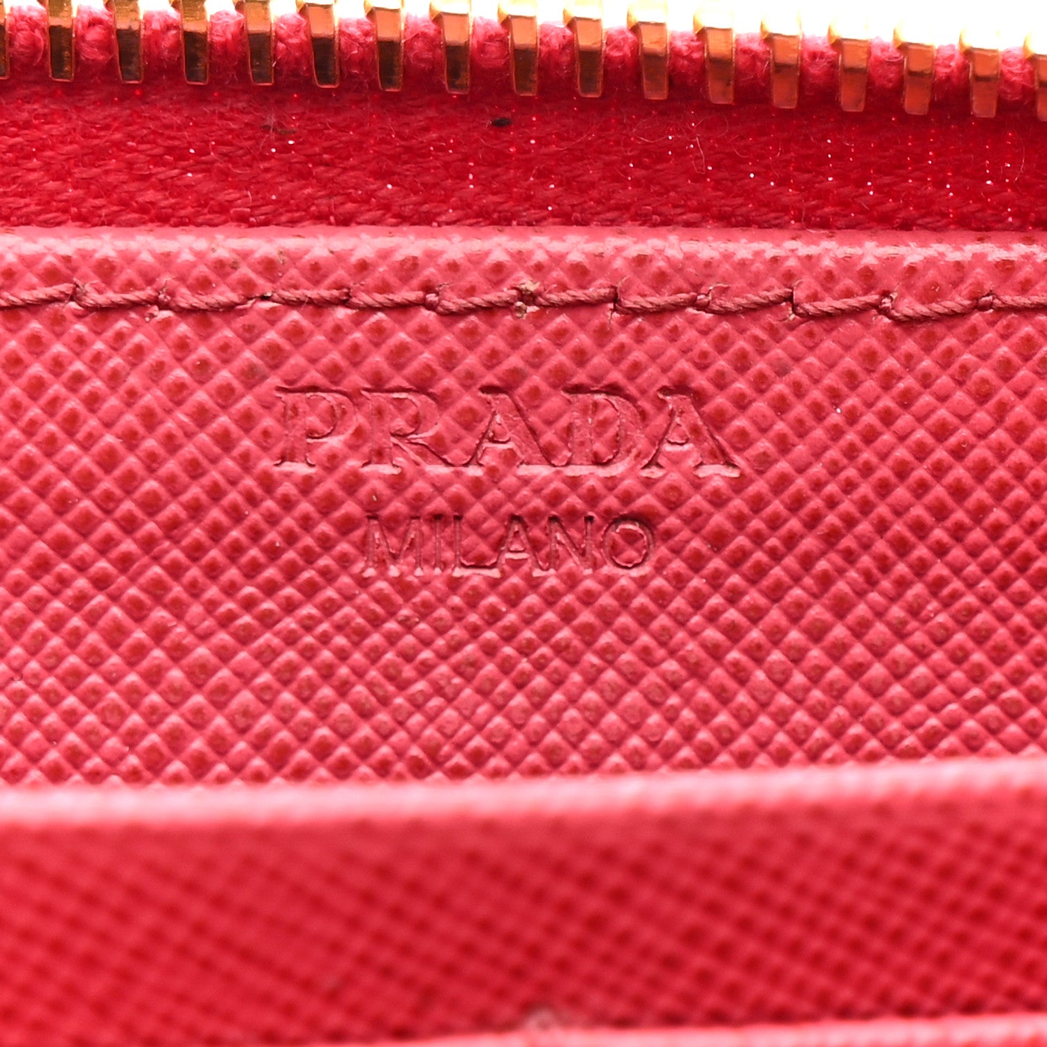 Prada Saffiano Move Half Zip Wallet Peonia 6 of 7