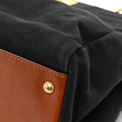 Fendi Canvas Large Peekaboo Iconic Satchel Black Cuoio 20 of 26