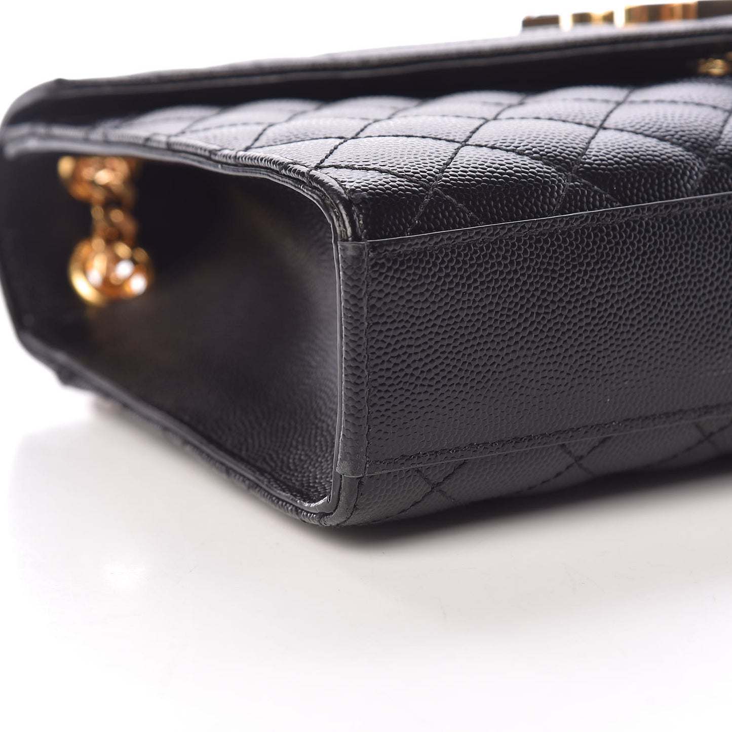 Grain De Poudre Textured Mixed Matelasse Triquilt Medium Monogram Satchel Black