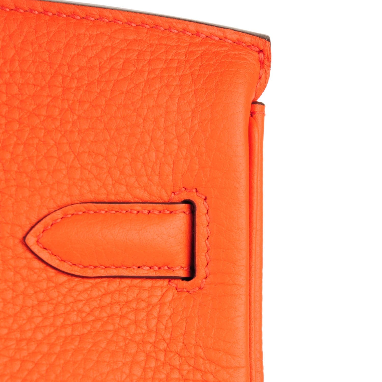 Hermes Taurillon Clemence Birkin 30 Orange Poppy 26 of 27