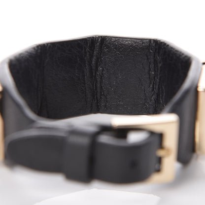Valentino Garavani Calfskin Macro Rockstud Bracelet Black 4 of 7