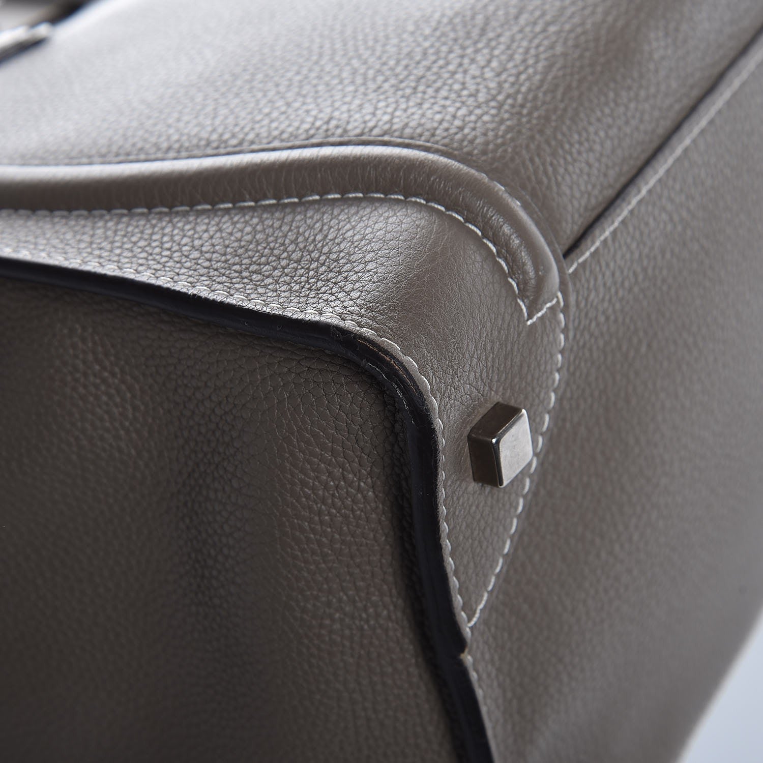 Celine Drummed Calfskin Mini Luggage Souris 11 of 12