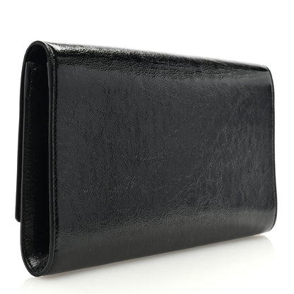 Saint Laurent Textured Patent Monogram Large Belle De Jour Clutch Black 3 of 8