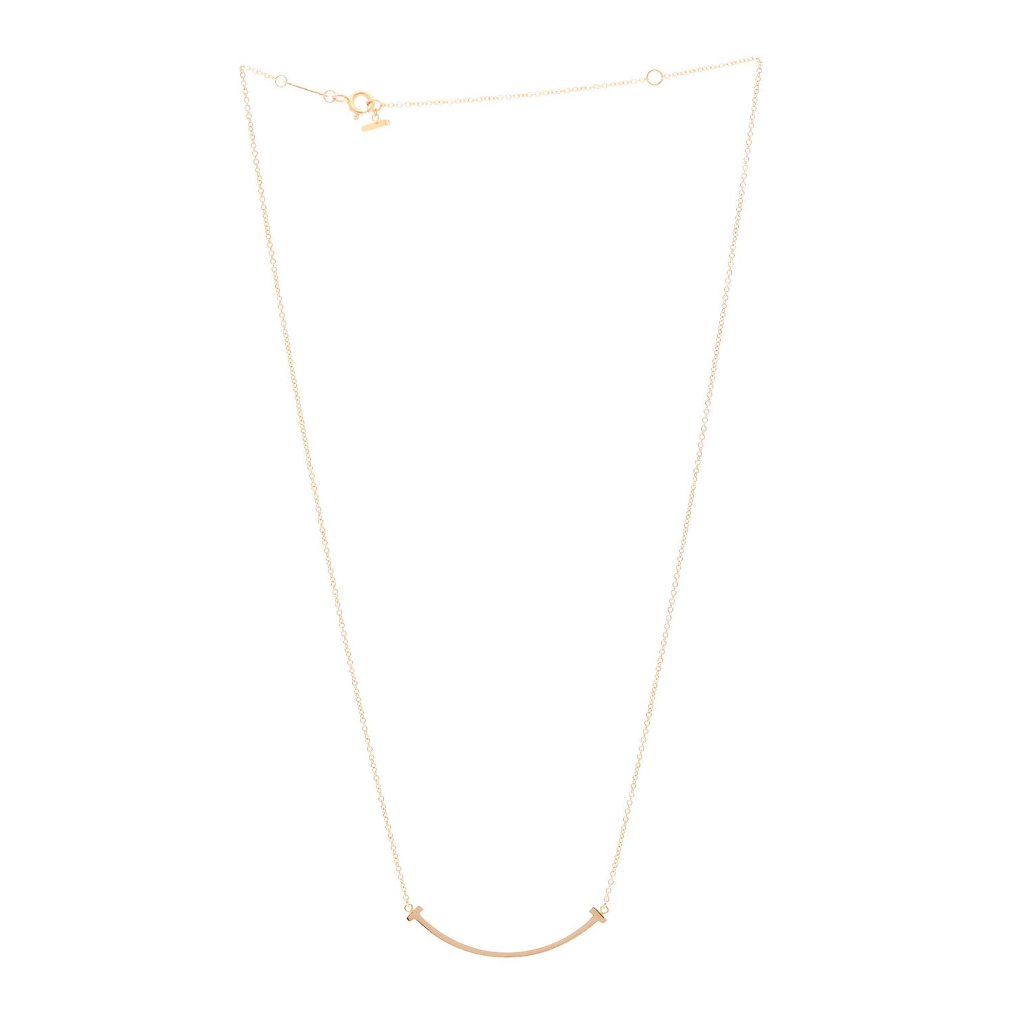 18K Rose Gold Small T Smile Pendant Necklace