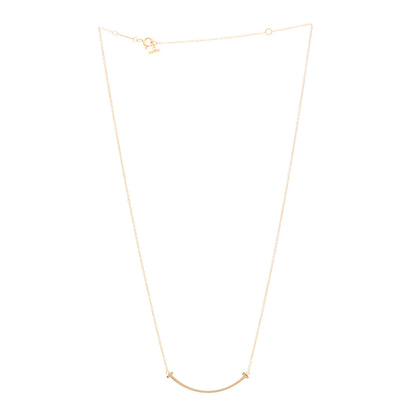 Tiffany 18K Rose Gold Small T Smile Pendant Necklace 3 of 4