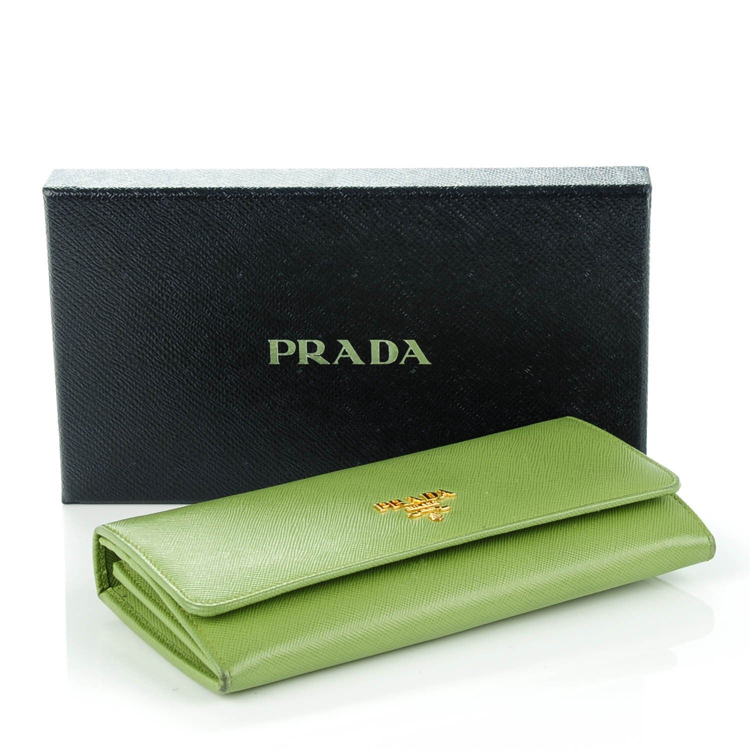 Prada Saffiano Metal Continental Flap Wallet Prato 4 of 8