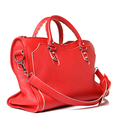 Balenciaga Supple Grained Calfskin Classic Silver Hardware Highlight City Rouge Fraise 3 of 13