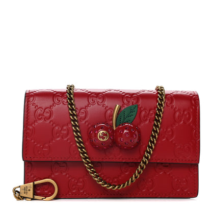 Gucci Guccissima Mini Cherry Chain Bag Hibiscus Red 1 of 13