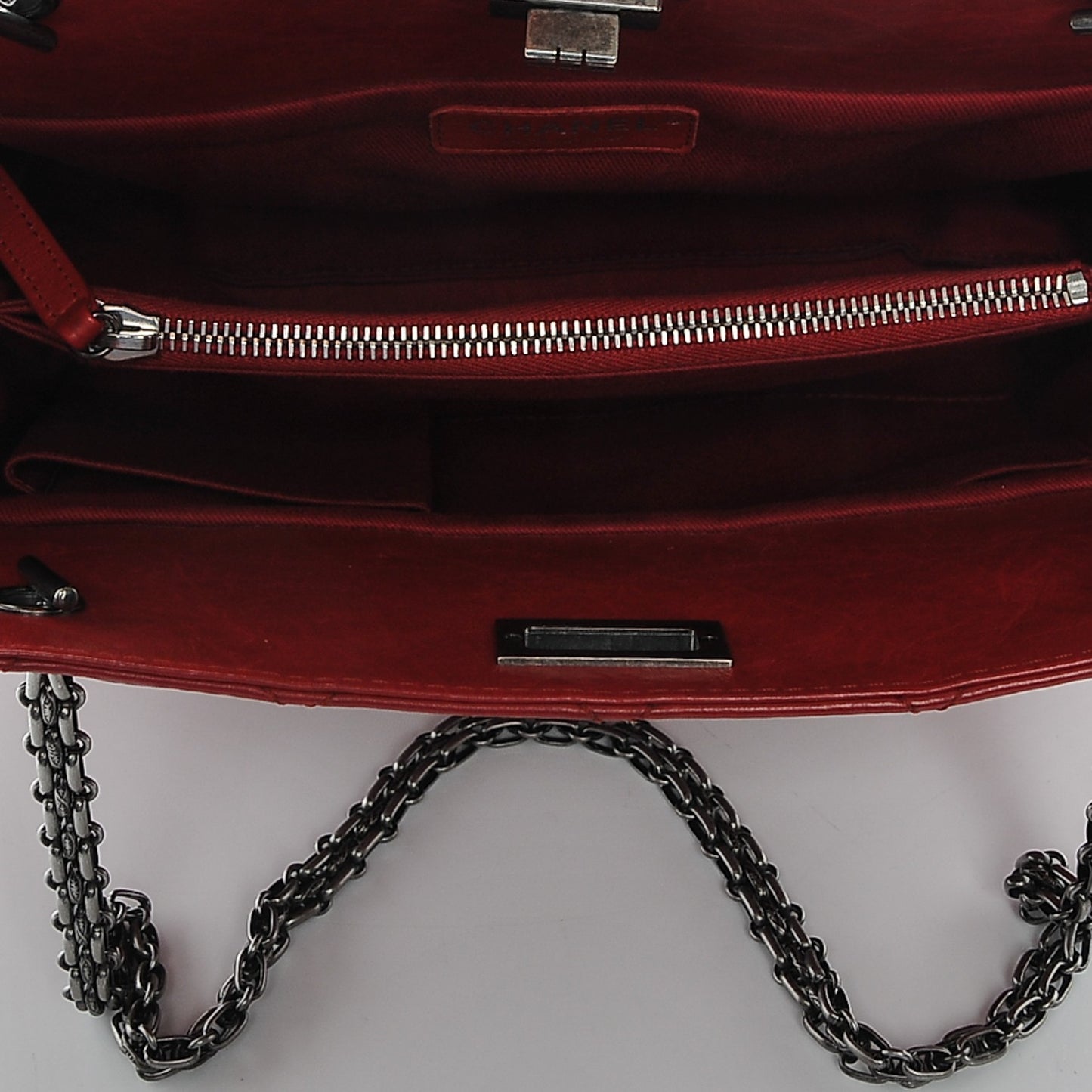 Aged Calfskin Reissue 2.55 Tote Red