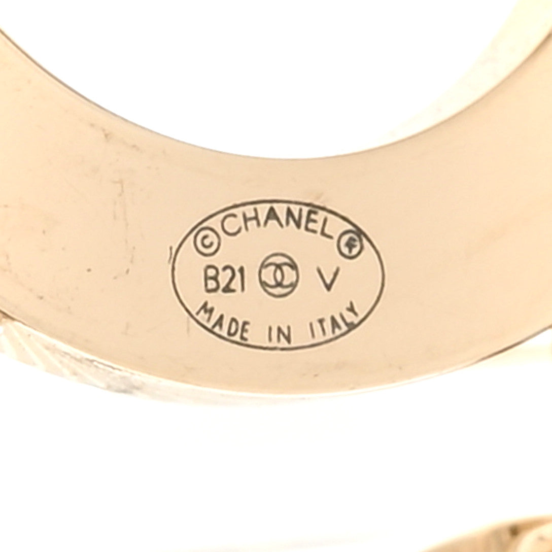 Chanel Metal Cha-Nel Logo Drop Earrings Gold 4 of 7