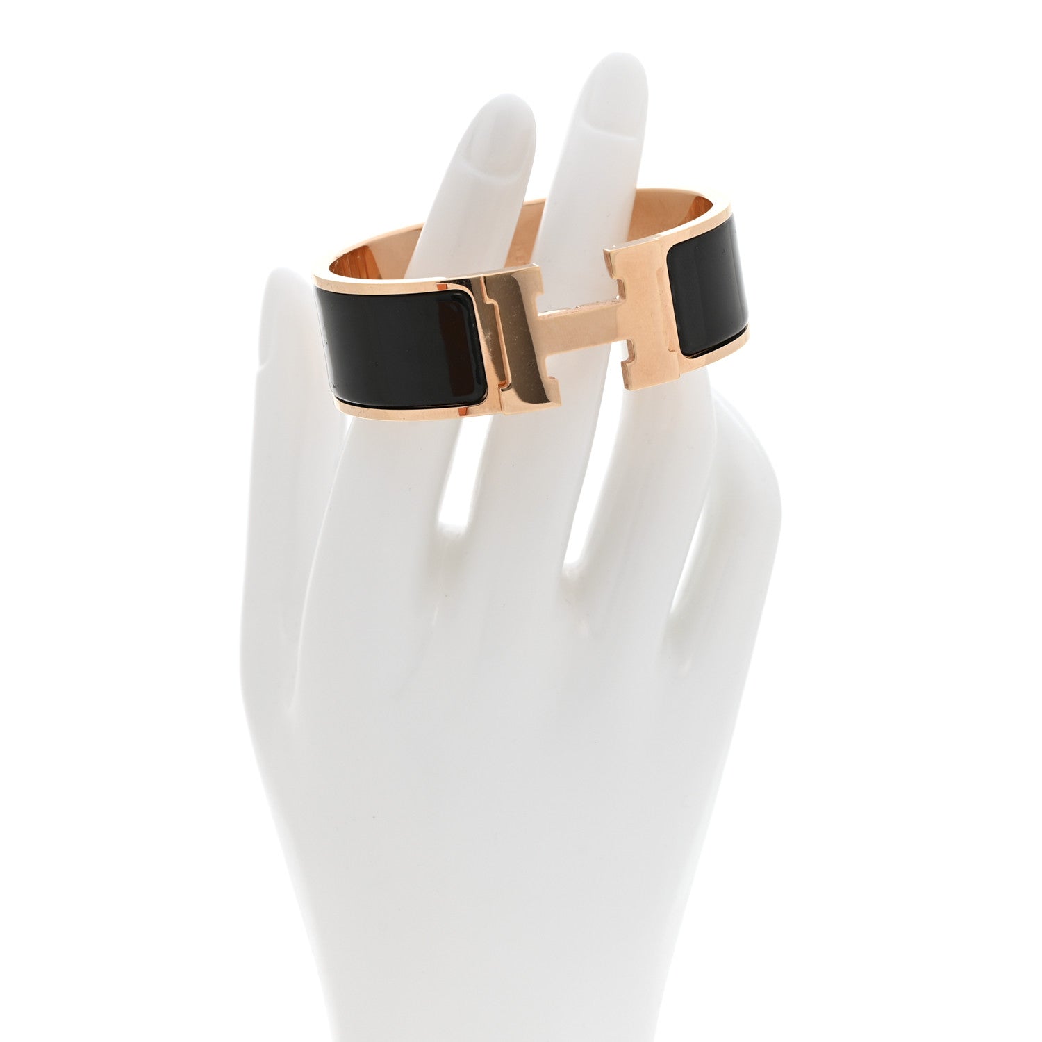 Hermes Enamel Wide Clic Clac H Bracelet PM Black 2 of 7