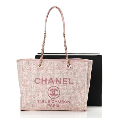 Chanel Lurex Boucle Small Deauville Tote Pink 12 of 12