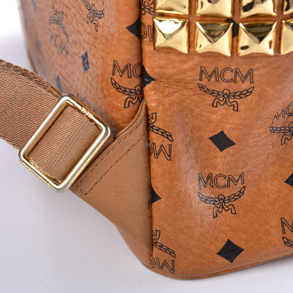 MCM Visetos Medium Side Studs Stark Backpack Cognac 10 of 14