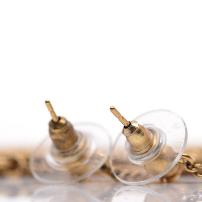 Chanel CC Drop Earrings Matte Gold 4 of 4