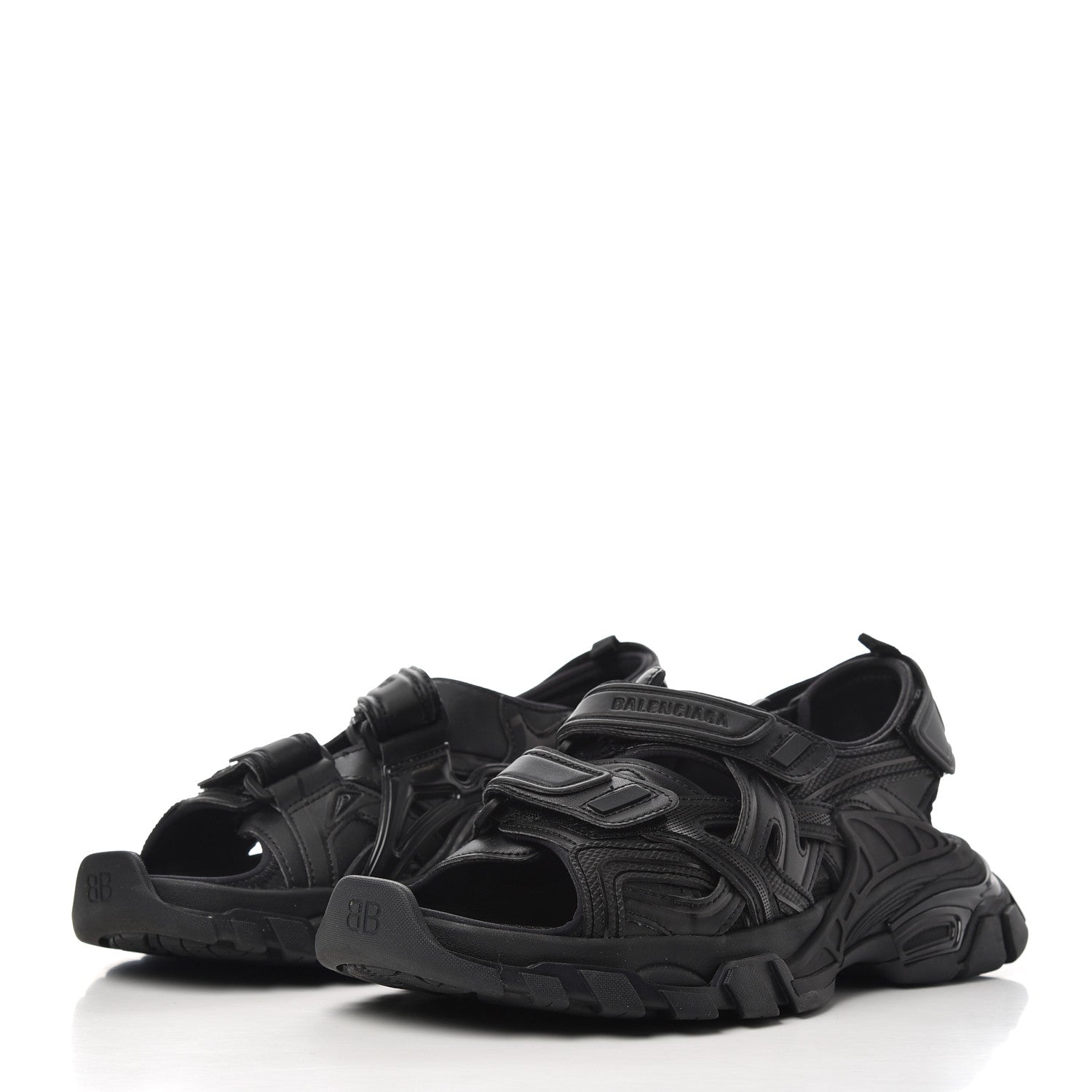 Balenciaga Neoprene Rubber Womens Track Sandals 38 Black 3 of 12