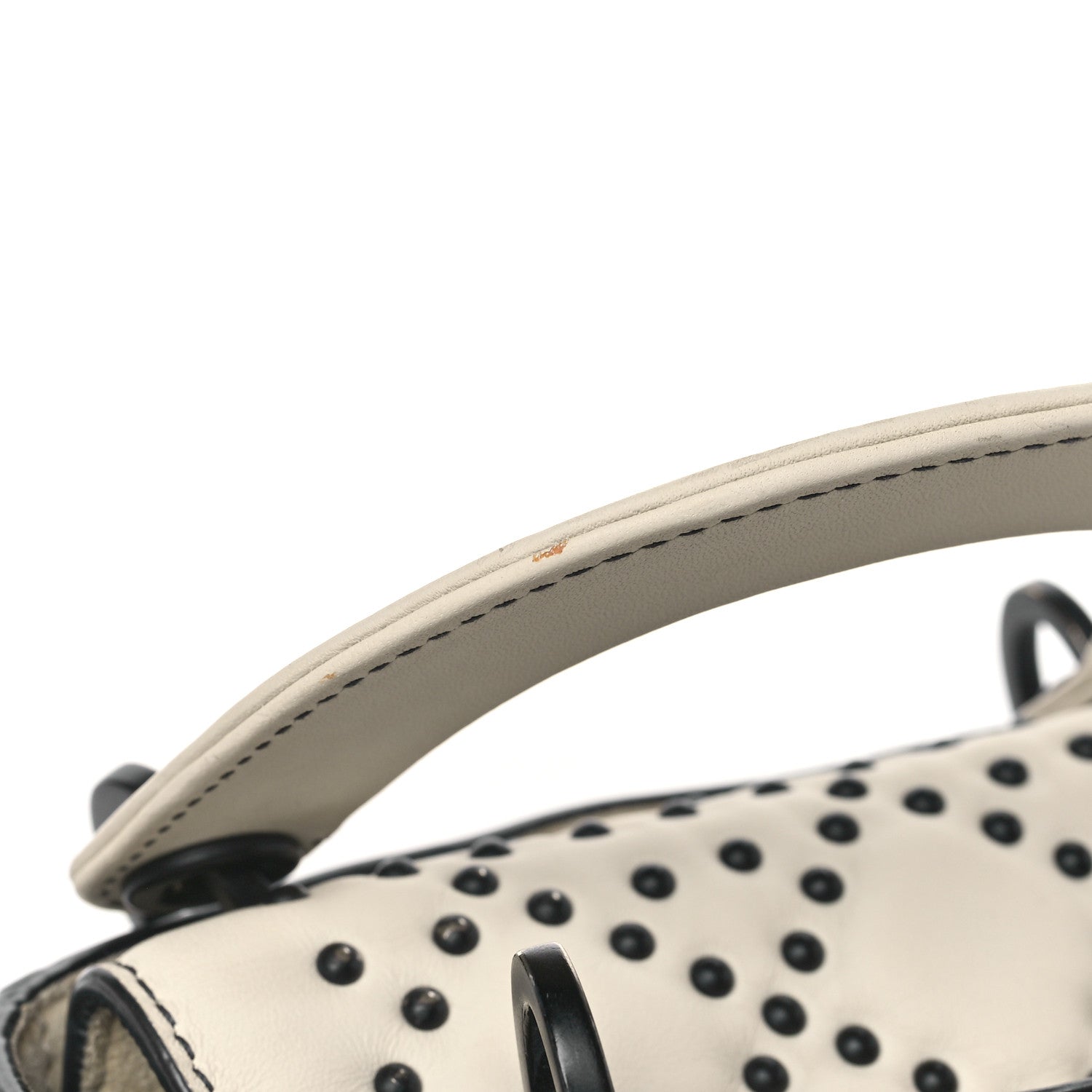 Christian Dior Ultra Matte Calfskin Studded Mini Supple Lady Dior White Black 11 of 12