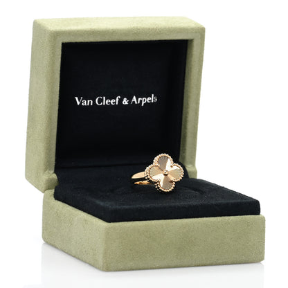 Van Cleef & Arpels 18K Yellow Gold Guilloche Vintage Alhambra Ring 49 5 5 of 5