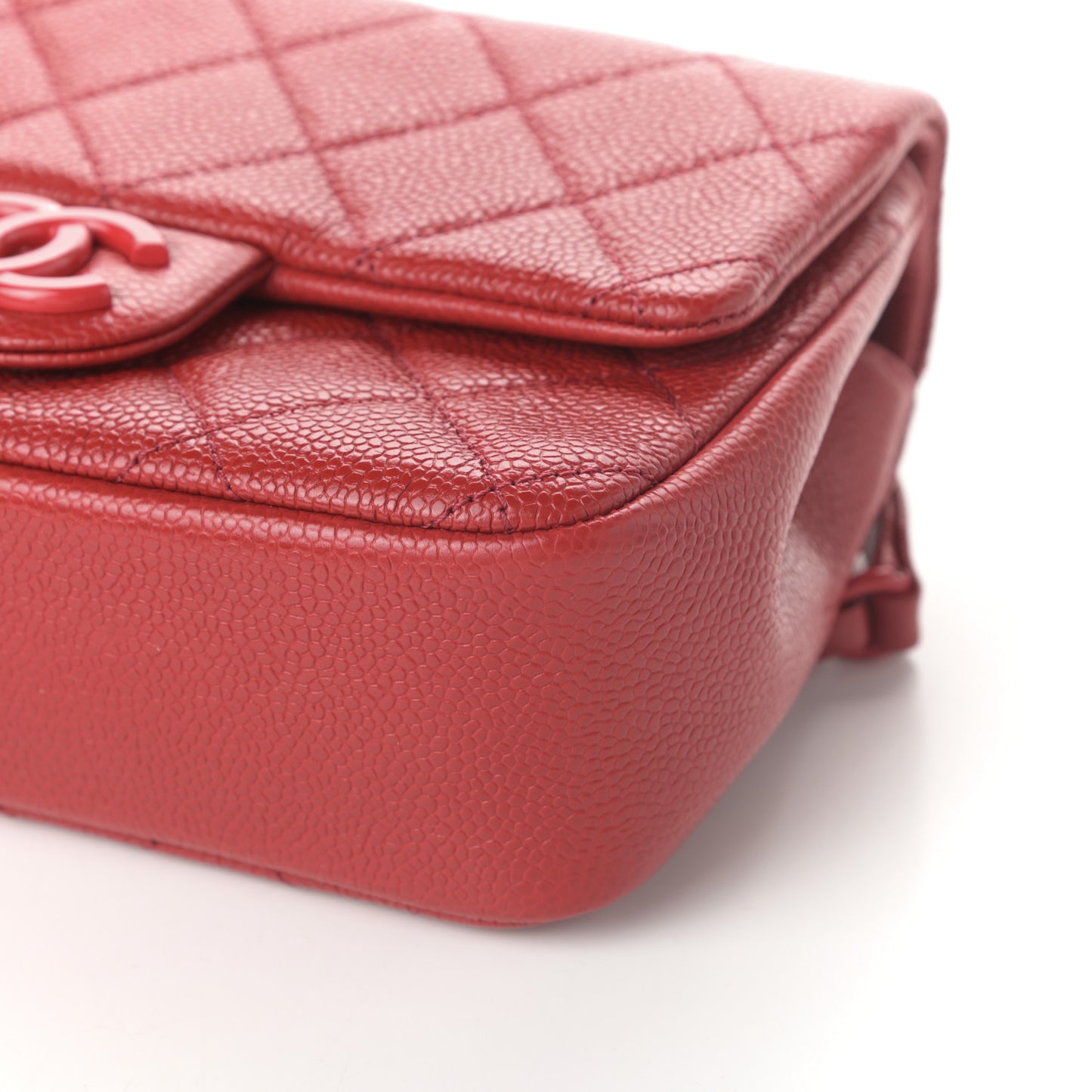 Caviar Quilted Mini Incognito Square Flap Red