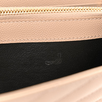 Saint Laurent Grain De Poudre Matelasse Chevron Monogram Chain Wallet Nude Powder 12 of 13