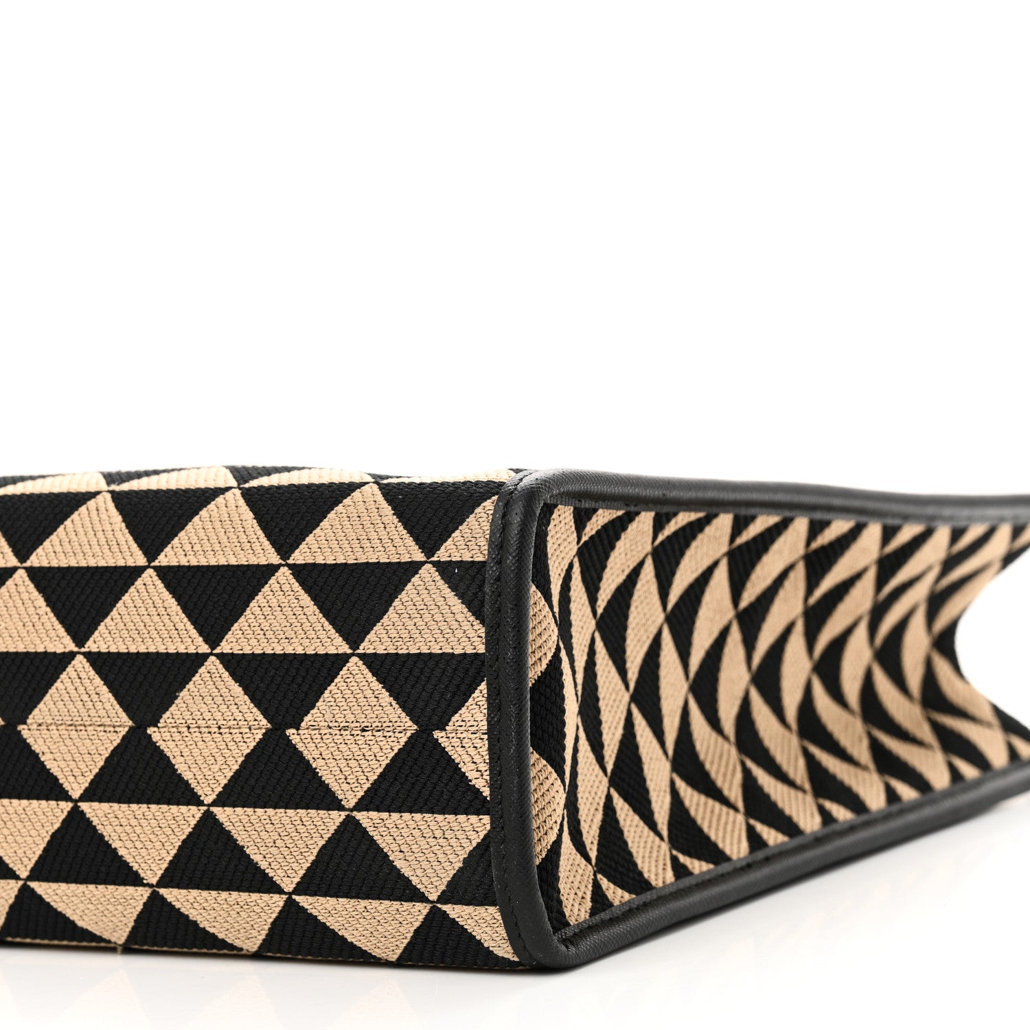 Prada Jacquard Saffiano Triangolo Symbole Embroidered Large Tote