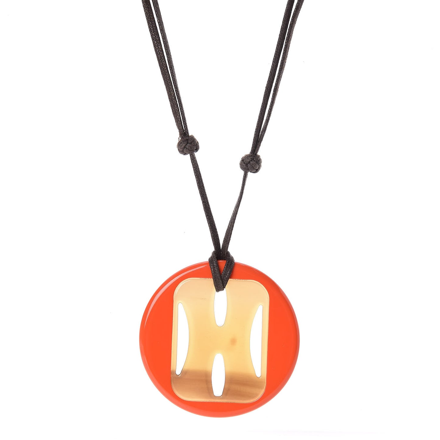 Buffalo Horn Lacquer Tonkin Necklace Orange