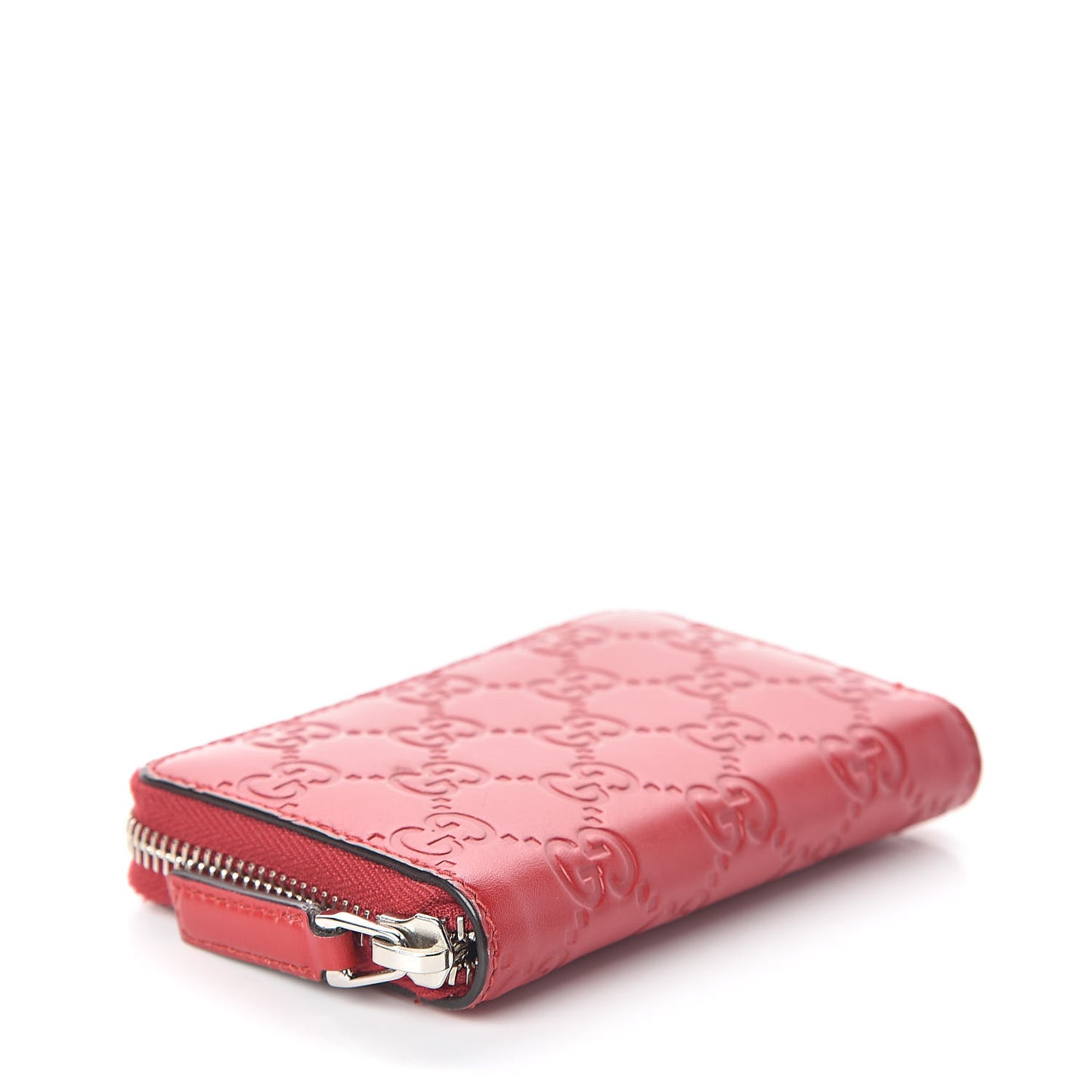 Guccissima Zip Around Card Case Red