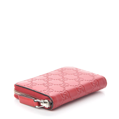 Gucci Guccissima Zip Around Card Case Red 4 of 7
