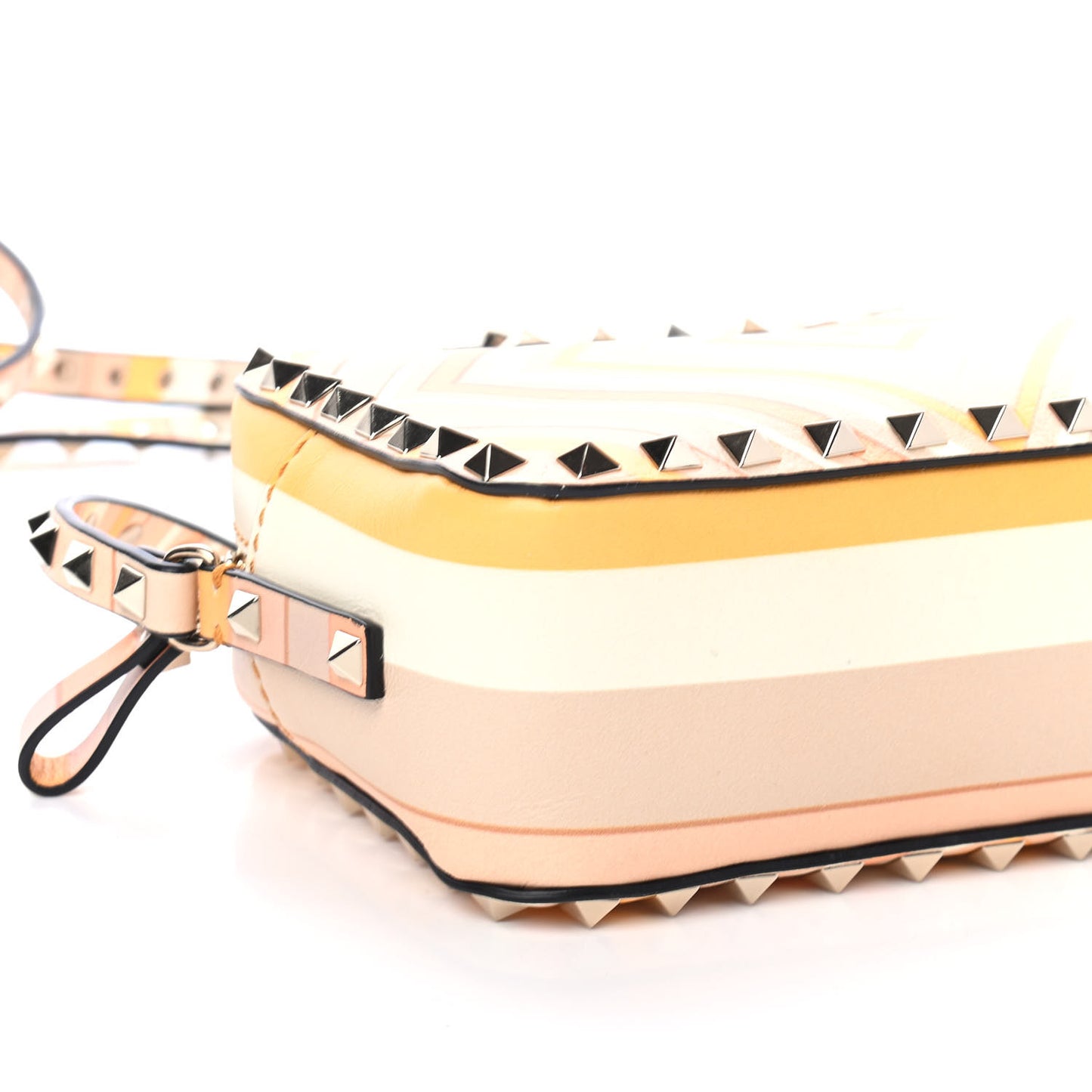 Vitello Native Couture 1975 Rockstud Camera Crossbody Bag Orange Multicolor