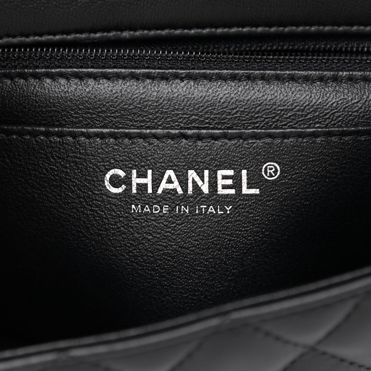 Lambskin Quilted Mini Rectangular Flap Black